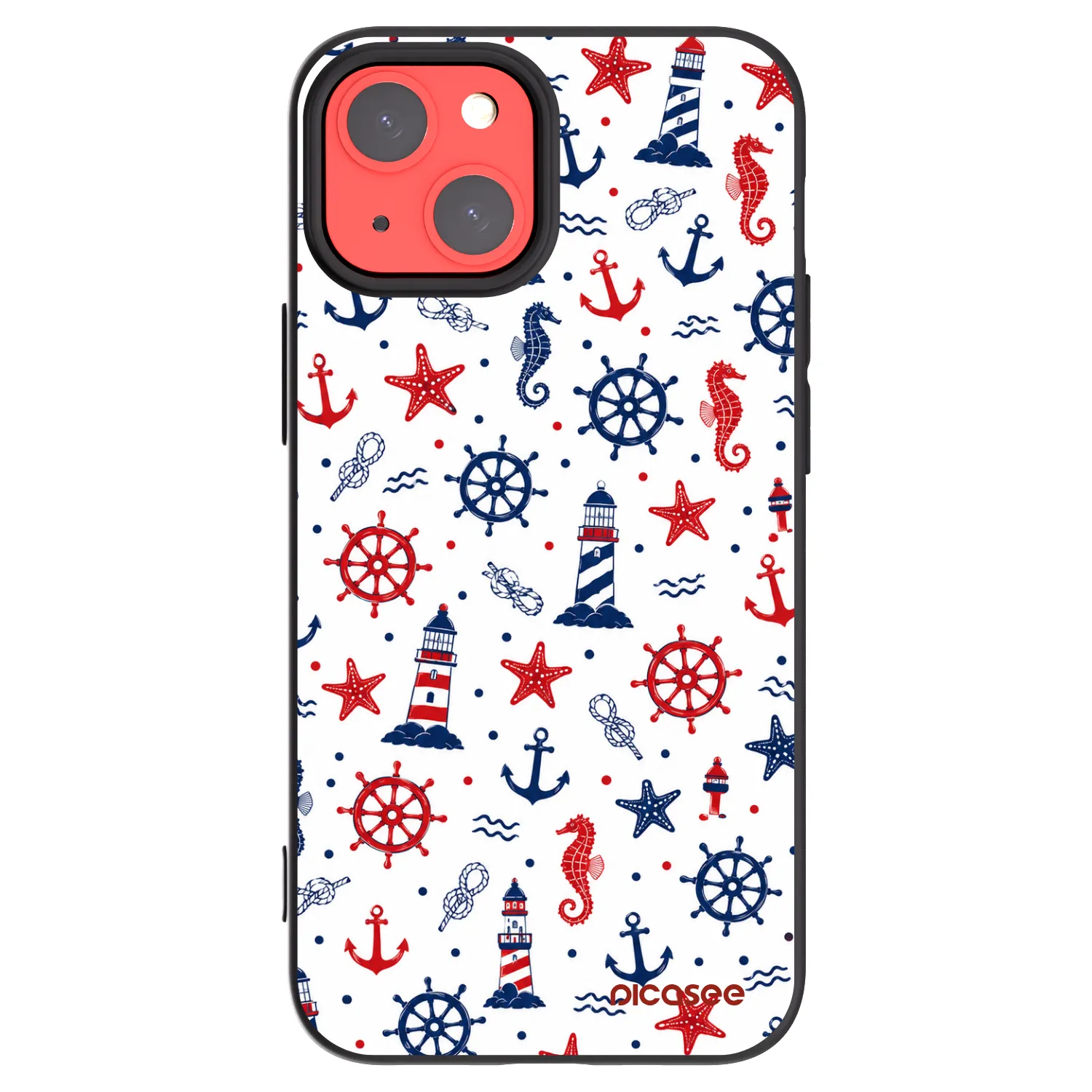 Picasee Μαύρη θήκη σιλικόνης για Apple iPhone 13 mini - Sailor Vibes