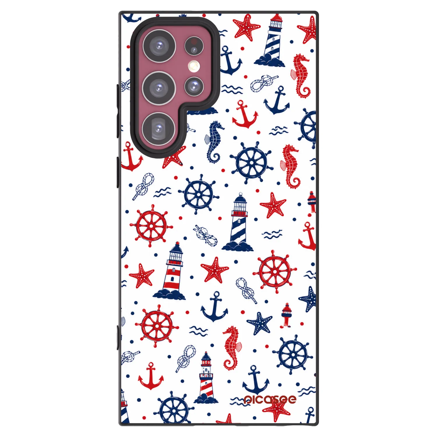 Picasee Μαύρη θήκη σιλικόνης για Samsung Galaxy S22 Ultra 5G - Sailor Vibes
