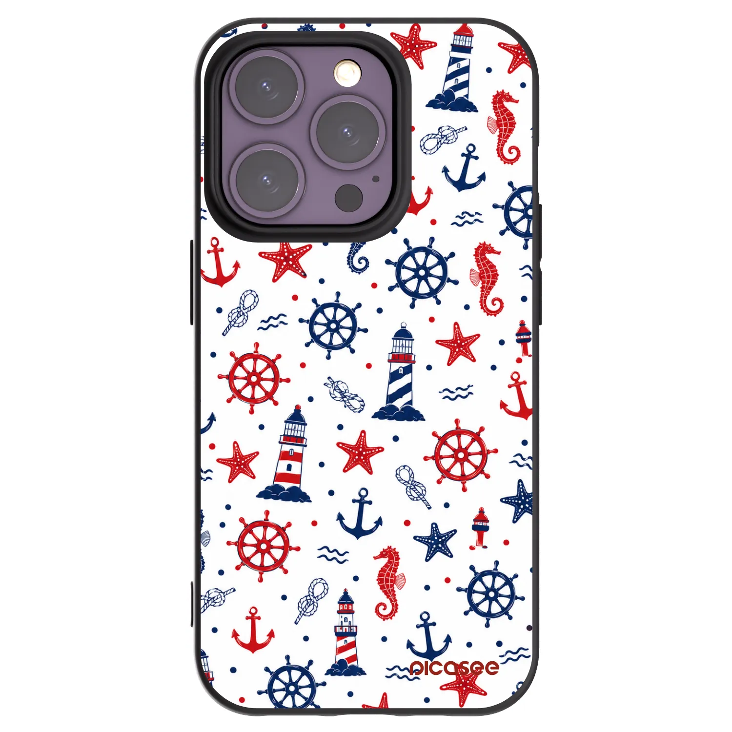 Picasee Μαύρη θήκη σιλικόνης για Apple iPhone 14 Pro - Sailor Vibes