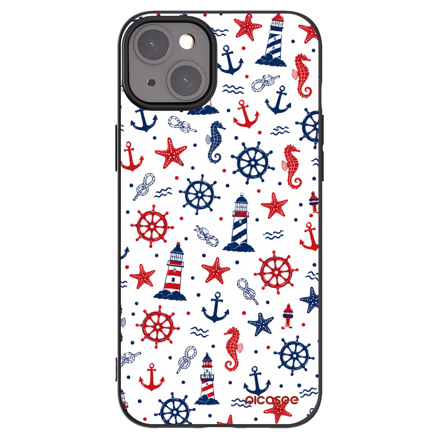 Picasee Μαύρη θήκη σιλικόνης για Apple iPhone 15 Plus - Sailor Vibes