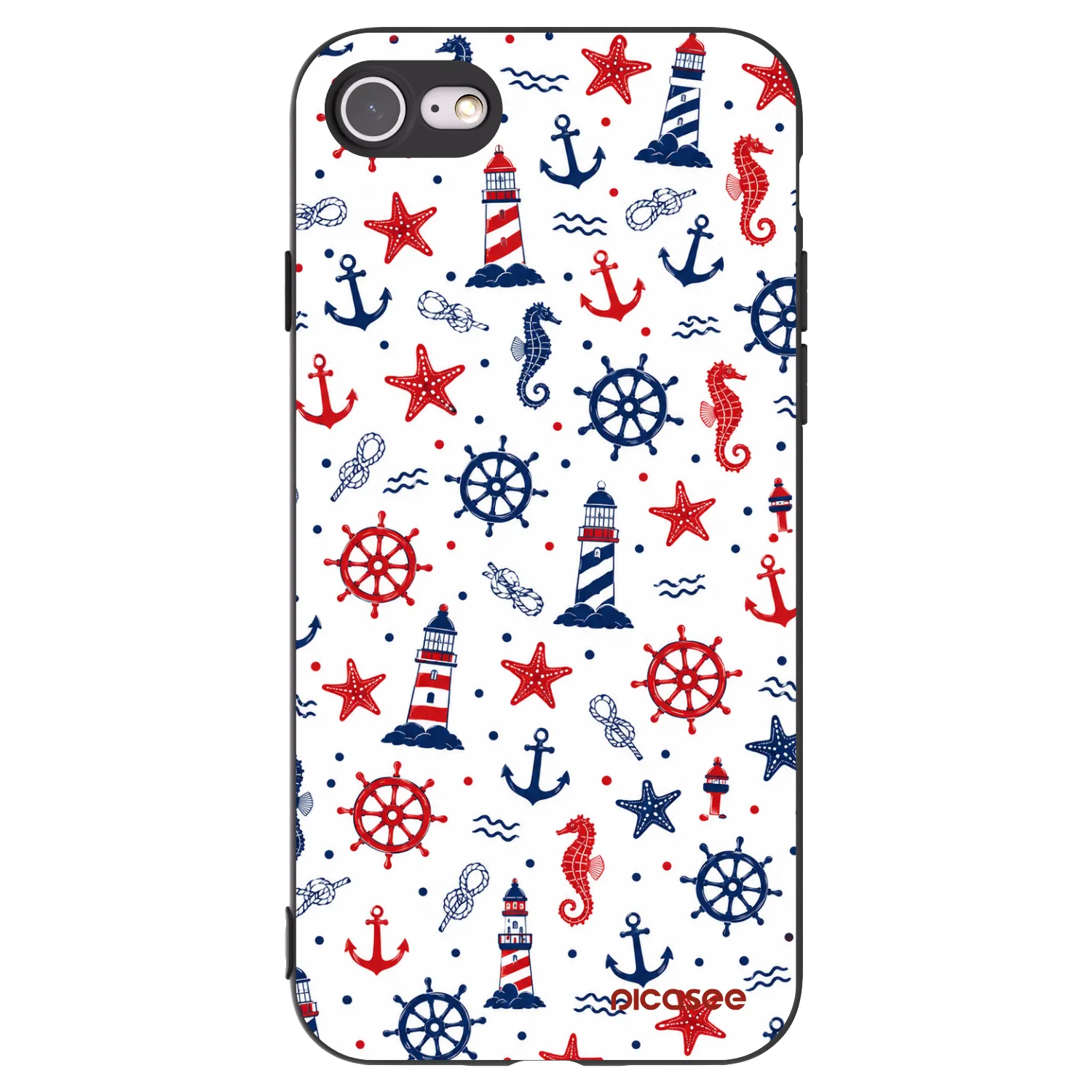 Picasee Μαύρη θήκη σιλικόνης για Apple iPhone 7 - Sailor Vibes