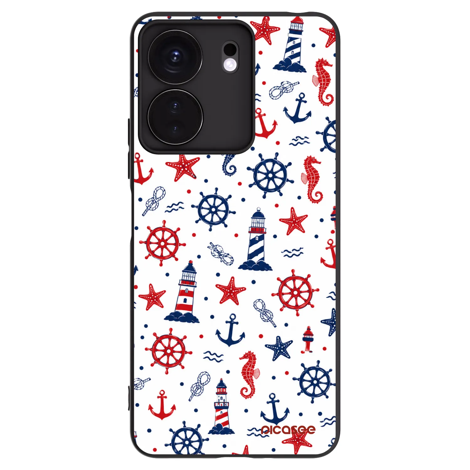Picasee Μαύρη θήκη σιλικόνης για Xiaomi Redmi 13C 4G - Sailor Vibes