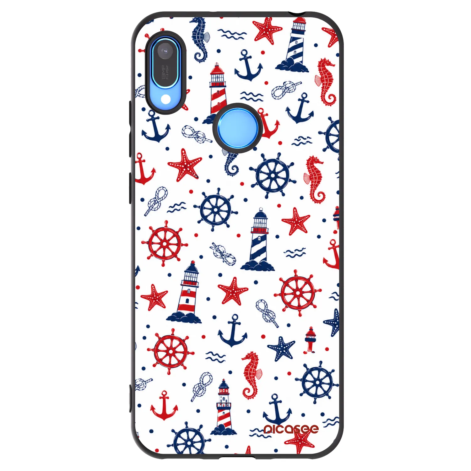 Picasee Μαύρη θήκη σιλικόνης για Huawei Y6 2019 - Sailor Vibes