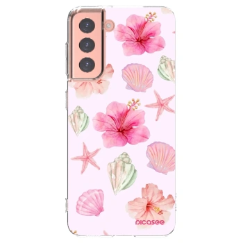 Picasee διαφανής θήκη σιλικόνης Samsung Galaxy S21 5G G991B - Blush Lagoon