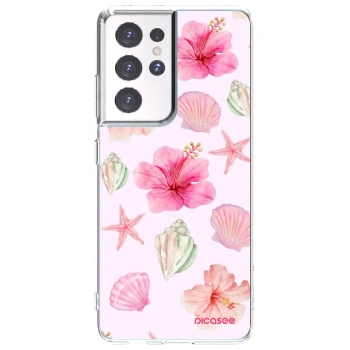 Picasee διαφανής θήκη σιλικόνης Samsung Galaxy S21 Ultra 5G G998B - Blush Lagoon