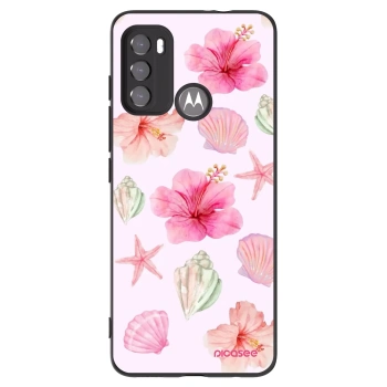 Picasee Μαύρη θήκη σιλικόνης για Motorola Moto G60 - Blush Lagoon