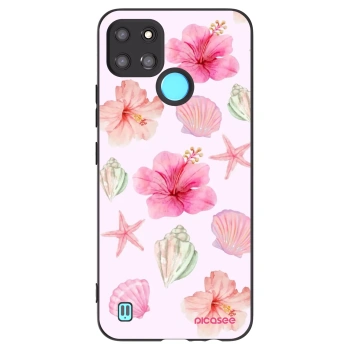 Picasee Μαύρη θήκη σιλικόνης για Realme C21Y - Blush Lagoon