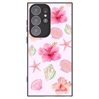 Picasee Μαύρη θήκη σιλικόνης για Samsung Galaxy S23 Ultra 5G - Blush Lagoon