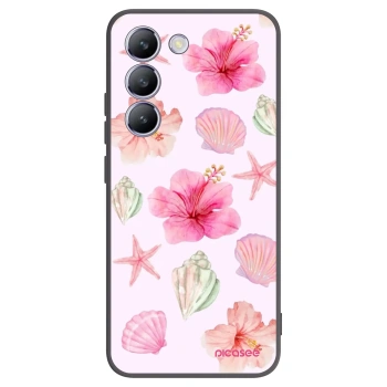 Picasee Μαύρη θήκη σιλικόνης για Vivo V40 SE 5G - Blush Lagoon