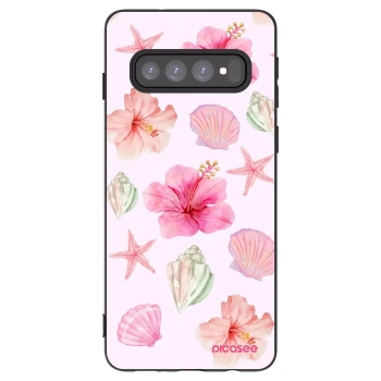 Picasee Μαύρη θήκη σιλικόνης για Samsung Galaxy S10 G973 - Blush Lagoon