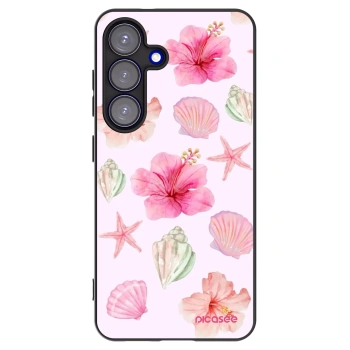 Picasee Μαύρη θήκη σιλικόνης για Samsung Galaxy S25 5G - Blush Lagoon