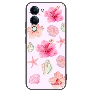 Picasee Μαύρη θήκη σιλικόνης για Vivo Y29s 5G - Blush Lagoon