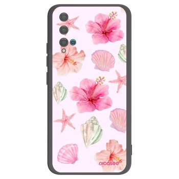 Picasee Μαύρη θήκη σιλικόνης για Huawei Nova 5T - Blush Lagoon