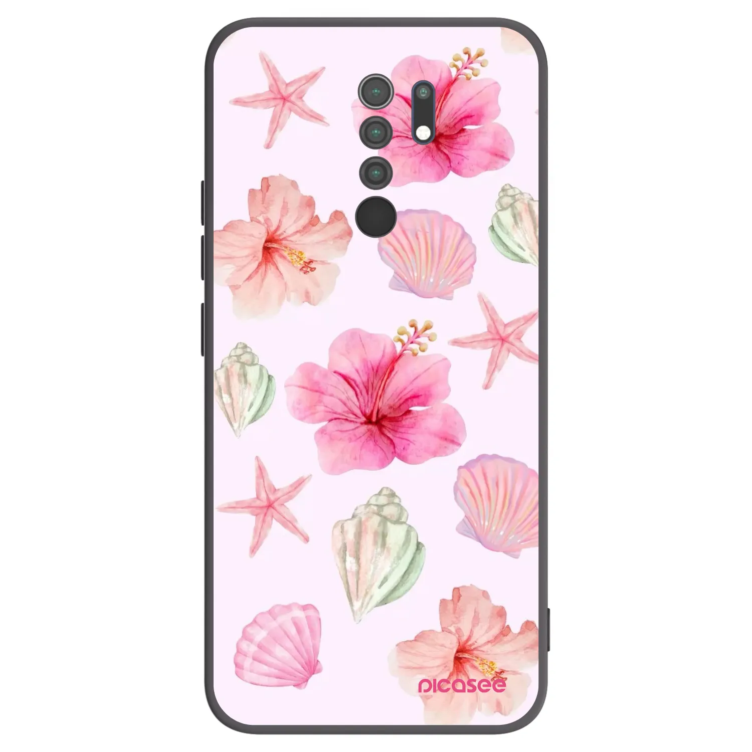 Picasee Μαύρη θήκη σιλικόνης για Xiaomi Redmi 9 - Blush Lagoon
