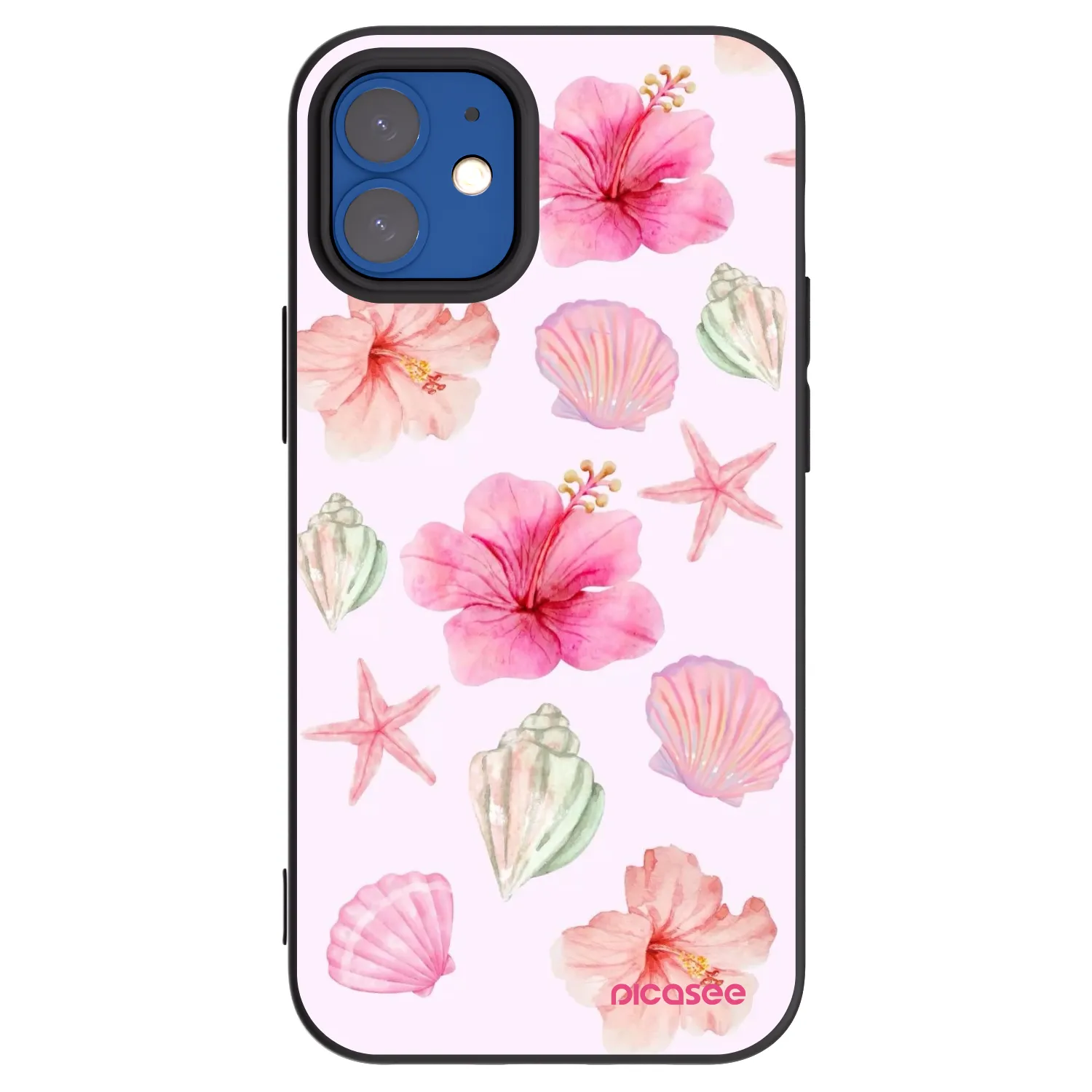 Picasee Μαύρη θήκη σιλικόνης για Apple iPhone 12 mini - Blush Lagoon