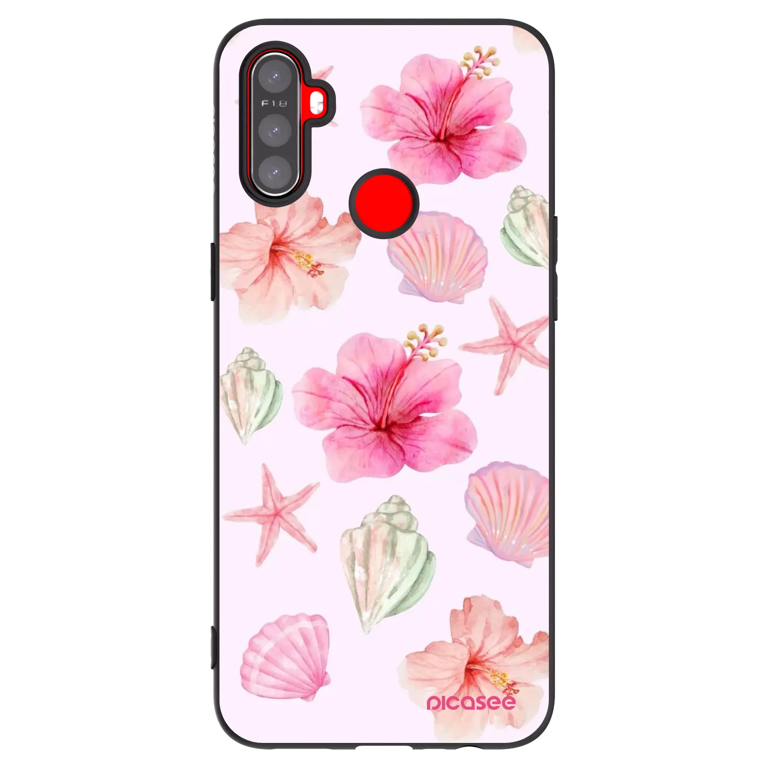 Picasee Μαύρη θήκη σιλικόνης για Realme C3 - Blush Lagoon