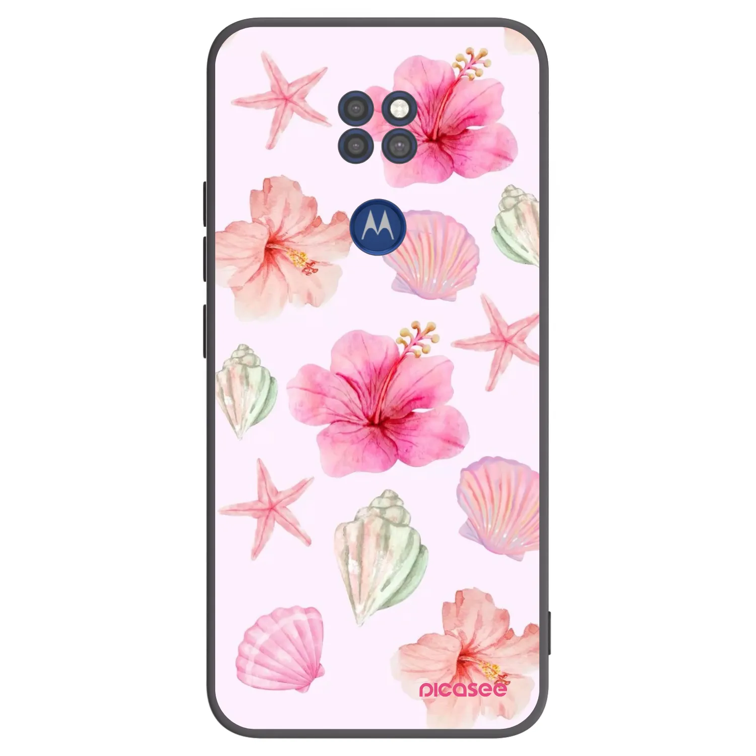 Picasee Μαύρη θήκη σιλικόνης για Motorola Moto G9 Play - Blush Lagoon