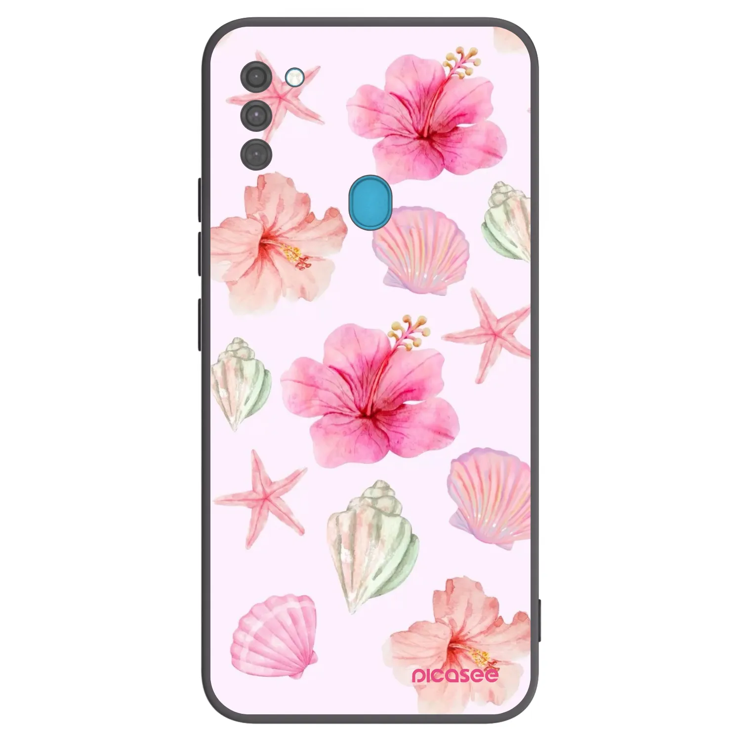 Picasee Μαύρη θήκη σιλικόνης για Samsung Galaxy M11 - Blush Lagoon