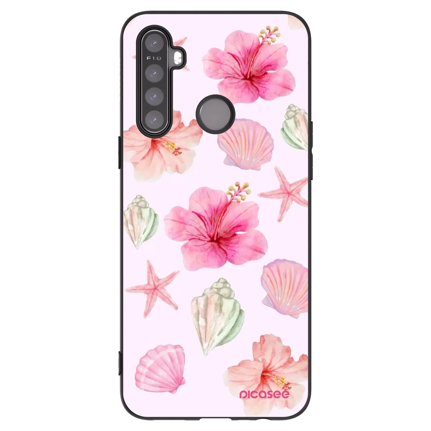 Picasee Μαύρη θήκη σιλικόνης για Realme 6i - Blush Lagoon