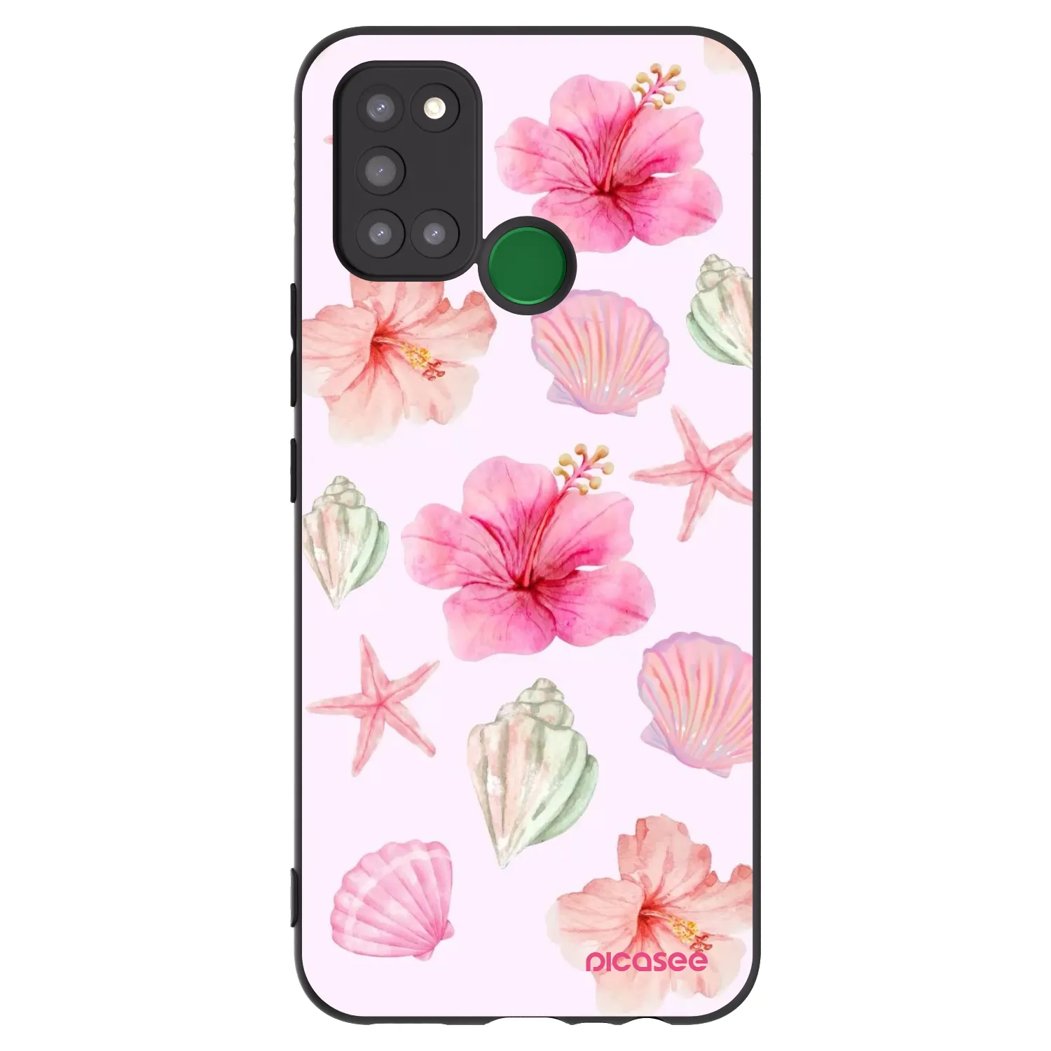 Picasee Μαύρη θήκη σιλικόνης για Realme 7i - Blush Lagoon