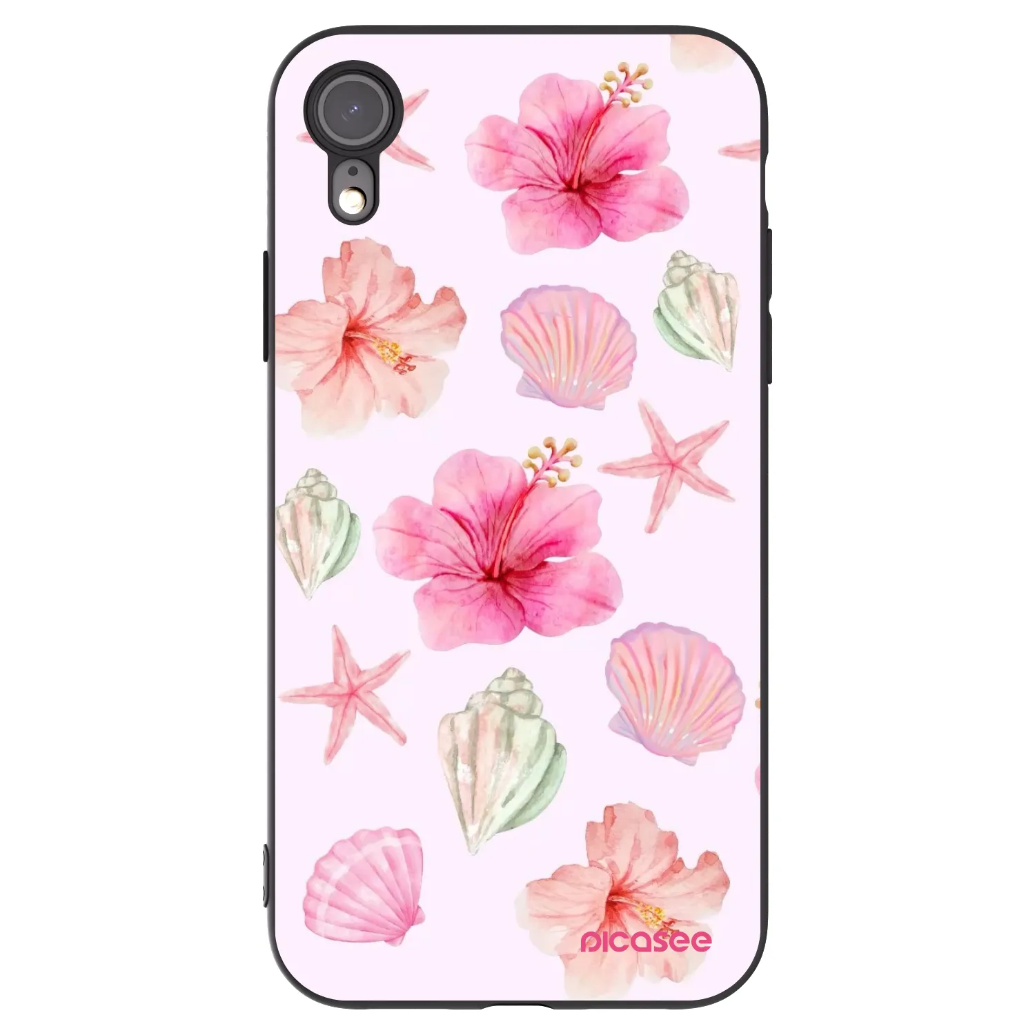 Picasee Μαύρη θήκη σιλικόνης για Apple iPhone XR - Blush Lagoon