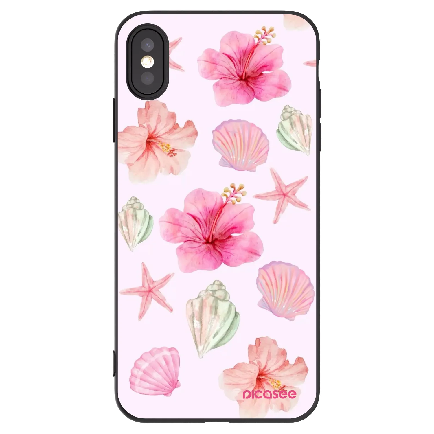Picasee Μαύρη θήκη σιλικόνης για Apple iPhone XS Max - Blush Lagoon