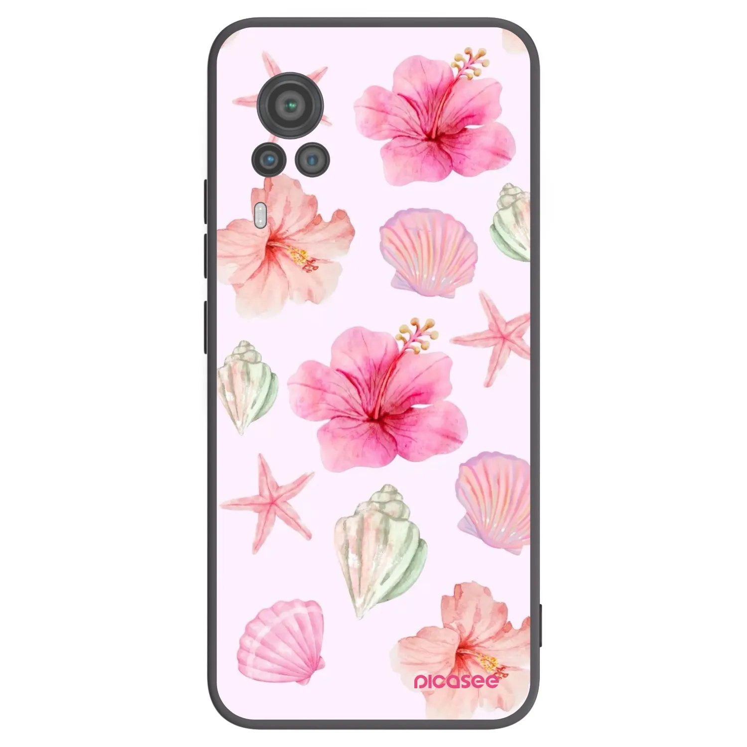 Picasee Μαύρη θήκη σιλικόνης για Vivo X60 Pro 5G - Blush Lagoon