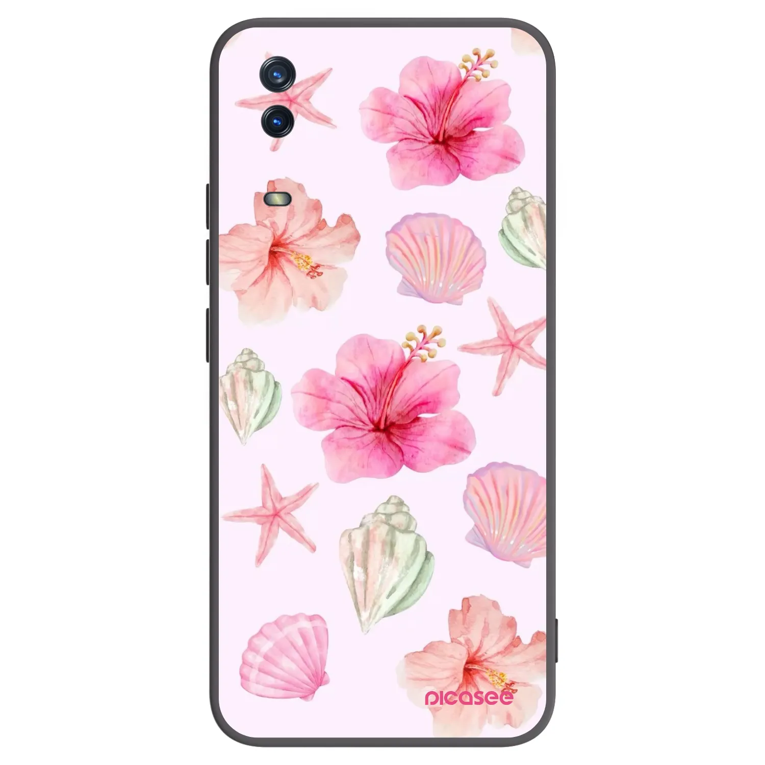 Picasee Μαύρη θήκη σιλικόνης για Vivo Y11s - Blush Lagoon