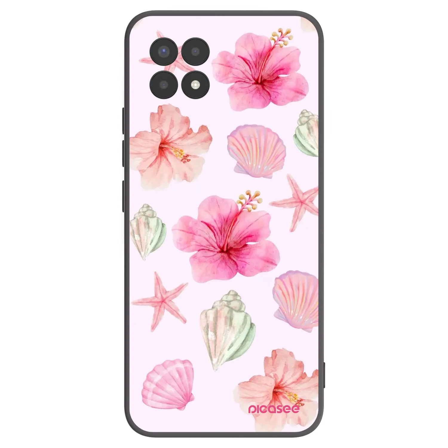 Picasee Μαύρη θήκη σιλικόνης για Realme 8i - Blush Lagoon