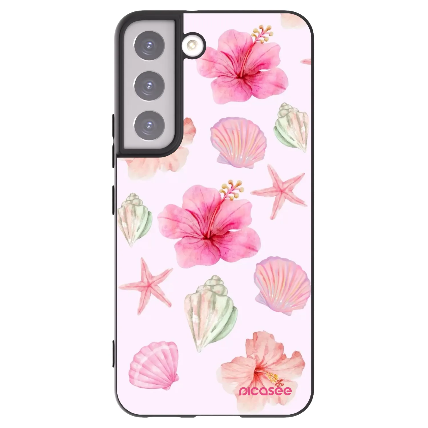 Picasee Μαύρη θήκη σιλικόνης για Samsung Galaxy S22 5G - Blush Lagoon