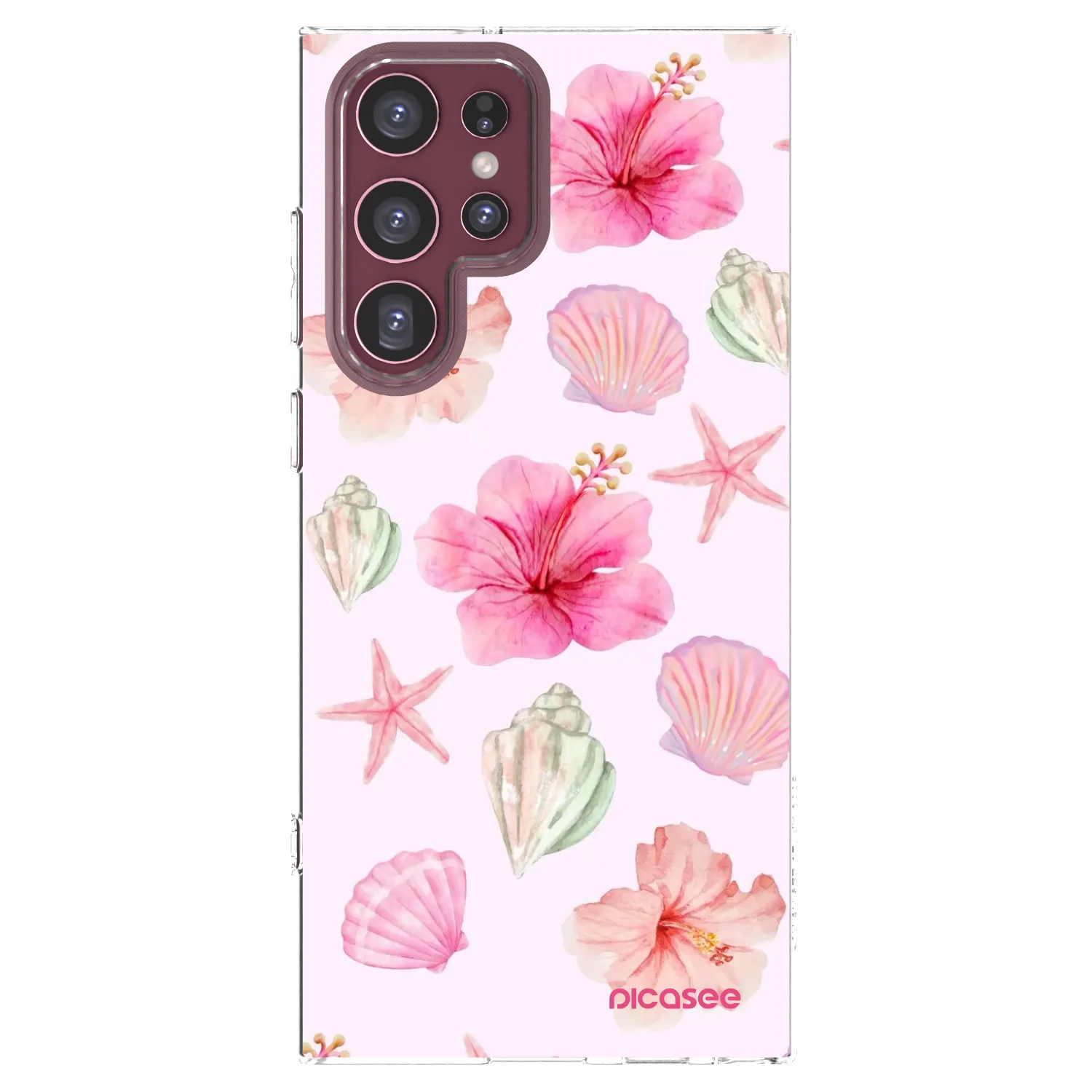 Picasee διαφανής θήκη σιλικόνης Samsung Galaxy S22 Ultra 5G - Blush Lagoon