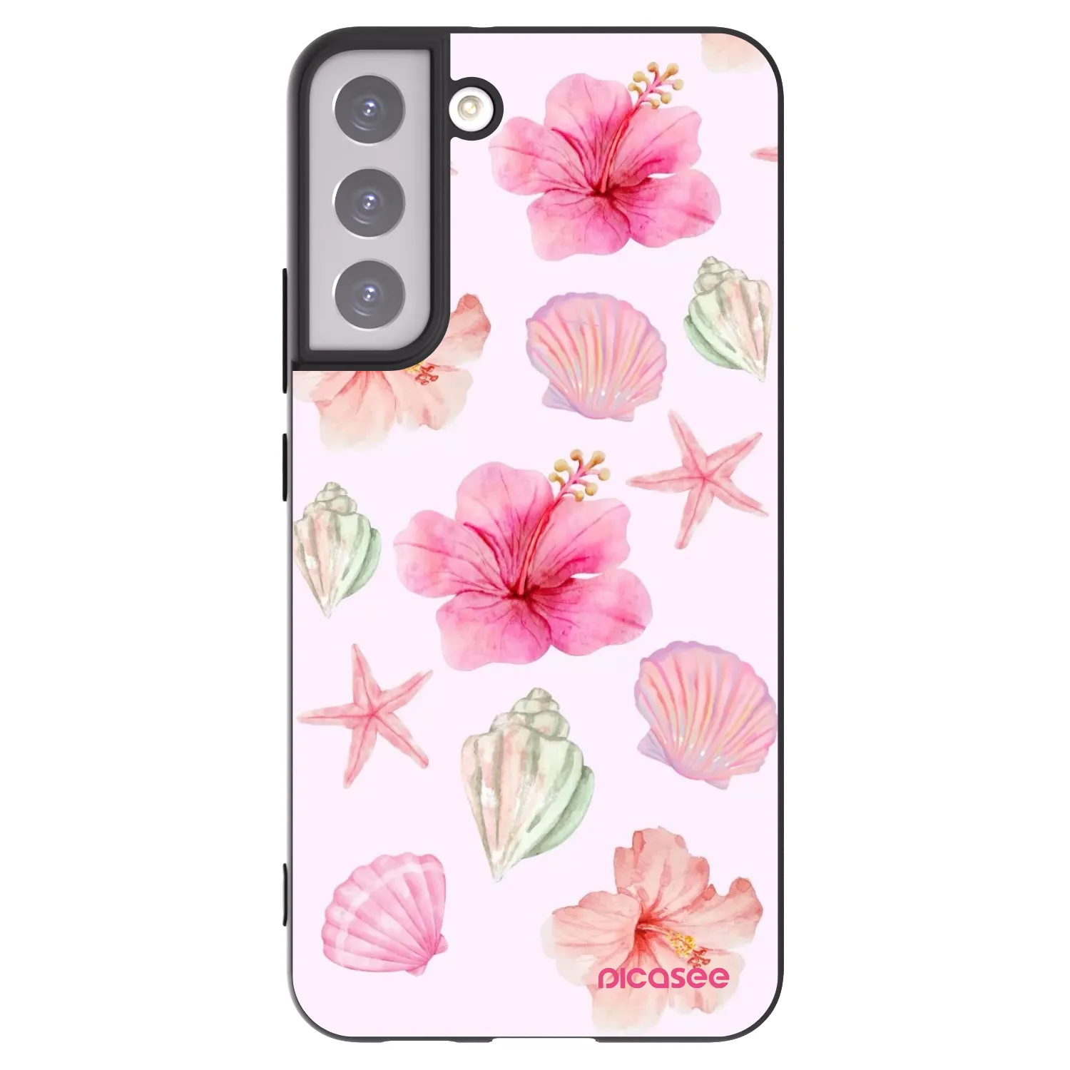 Picasee Μαύρη θήκη σιλικόνης για Samsung Galaxy S22+ 5G - Blush Lagoon