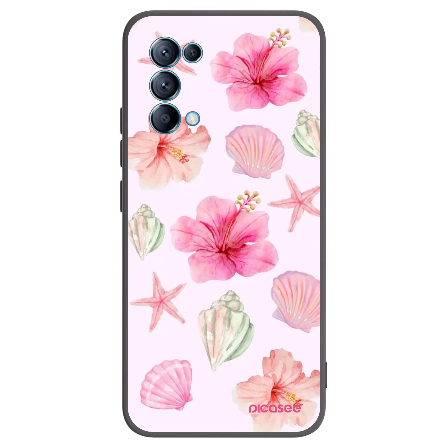 Picasee Μαύρη θήκη σιλικόνης για OPPO Reno 5 5G - Blush Lagoon