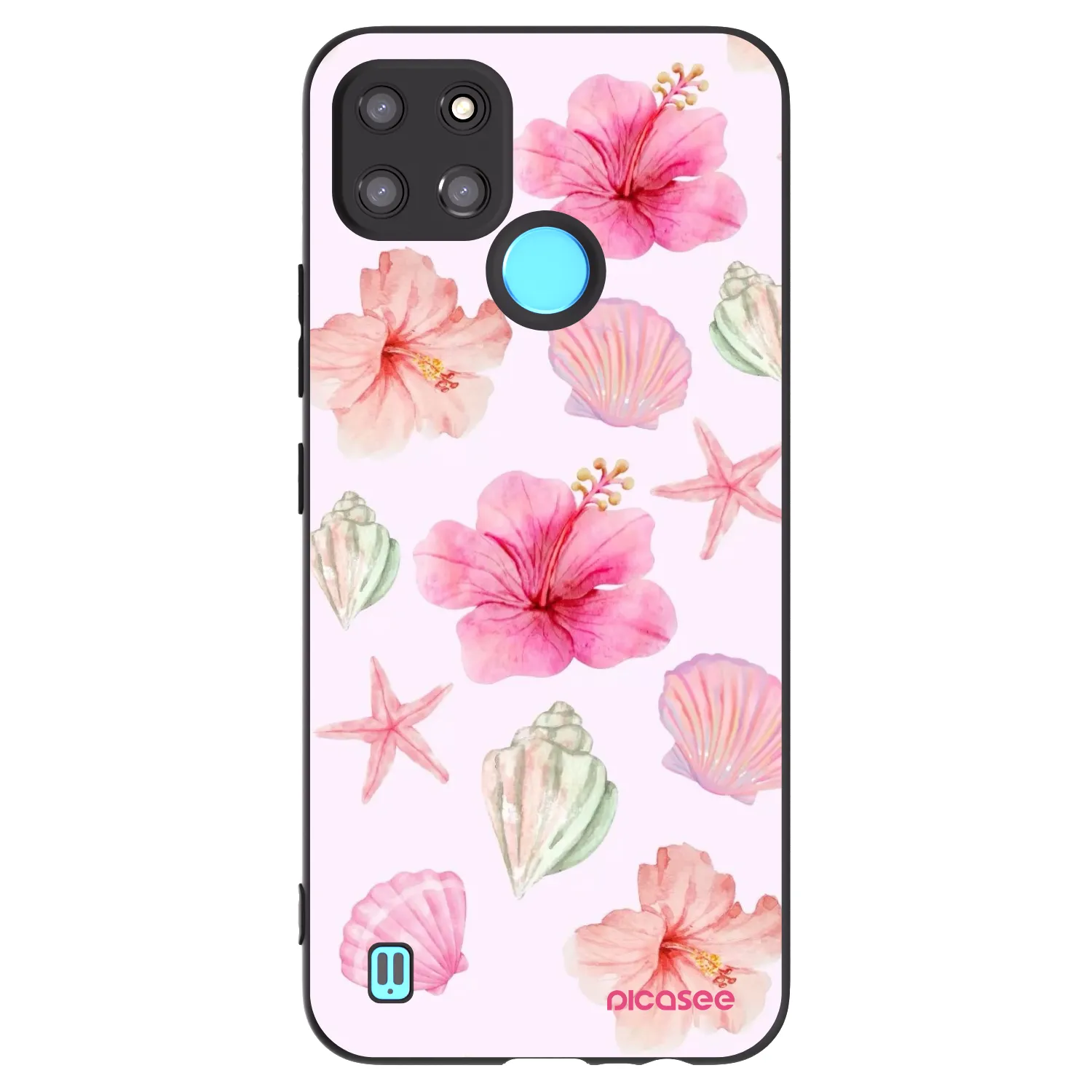 Picasee Μαύρη θήκη σιλικόνης για Realme C21Y - Blush Lagoon