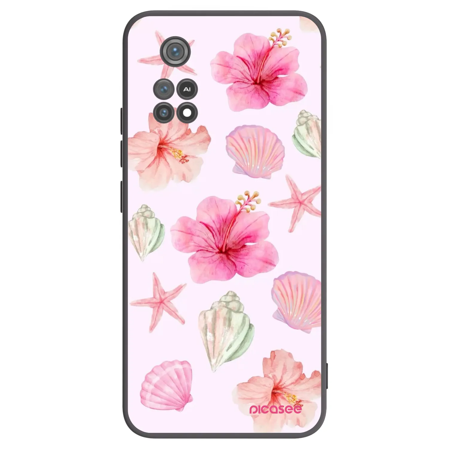Picasee Μαύρη θήκη σιλικόνης για Xiaomi Poco M4 Pro - Blush Lagoon