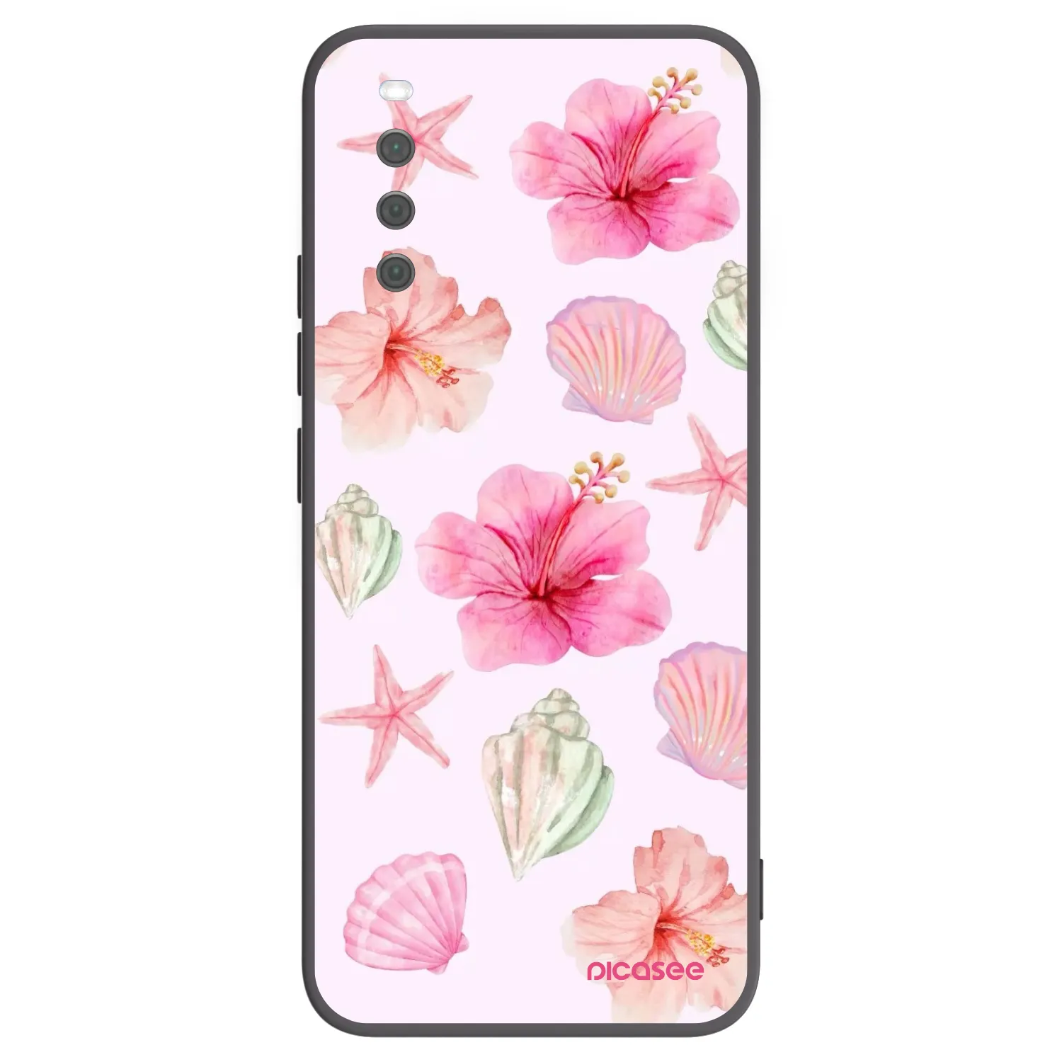 Picasee Μαύρη θήκη σιλικόνης για Sony Xperia 10 III - Blush Lagoon