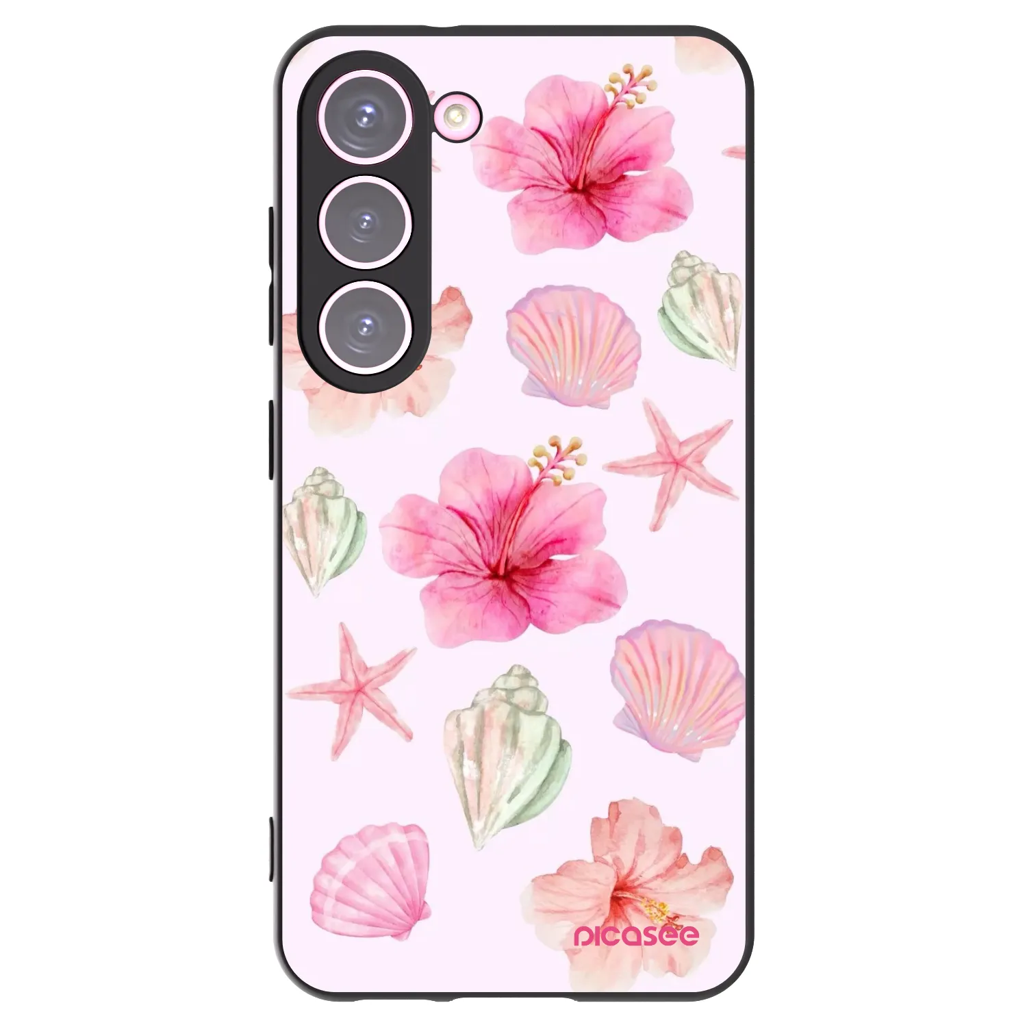 Picasee Μαύρη θήκη σιλικόνης για Samsung Galaxy S23 5G - Blush Lagoon