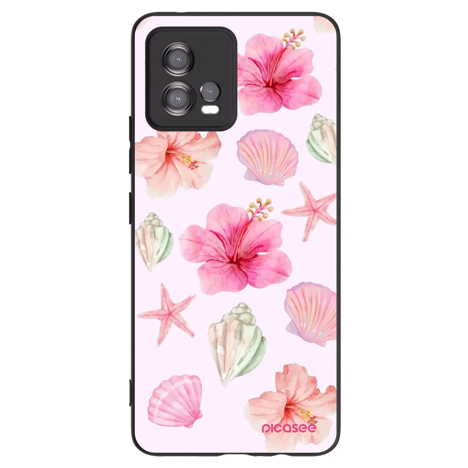 Picasee Μαύρη θήκη σιλικόνης για Motorola Moto G72 - Blush Lagoon