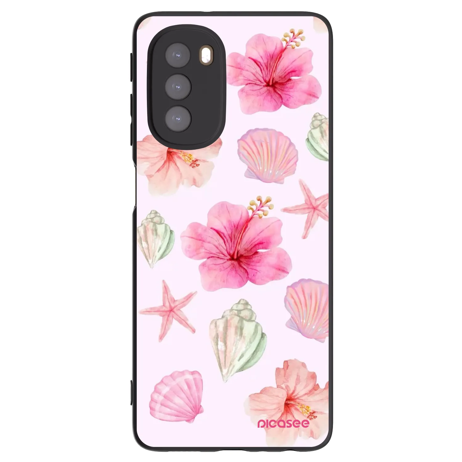 Picasee Μαύρη θήκη σιλικόνης για Motorola Moto G51 - Blush Lagoon