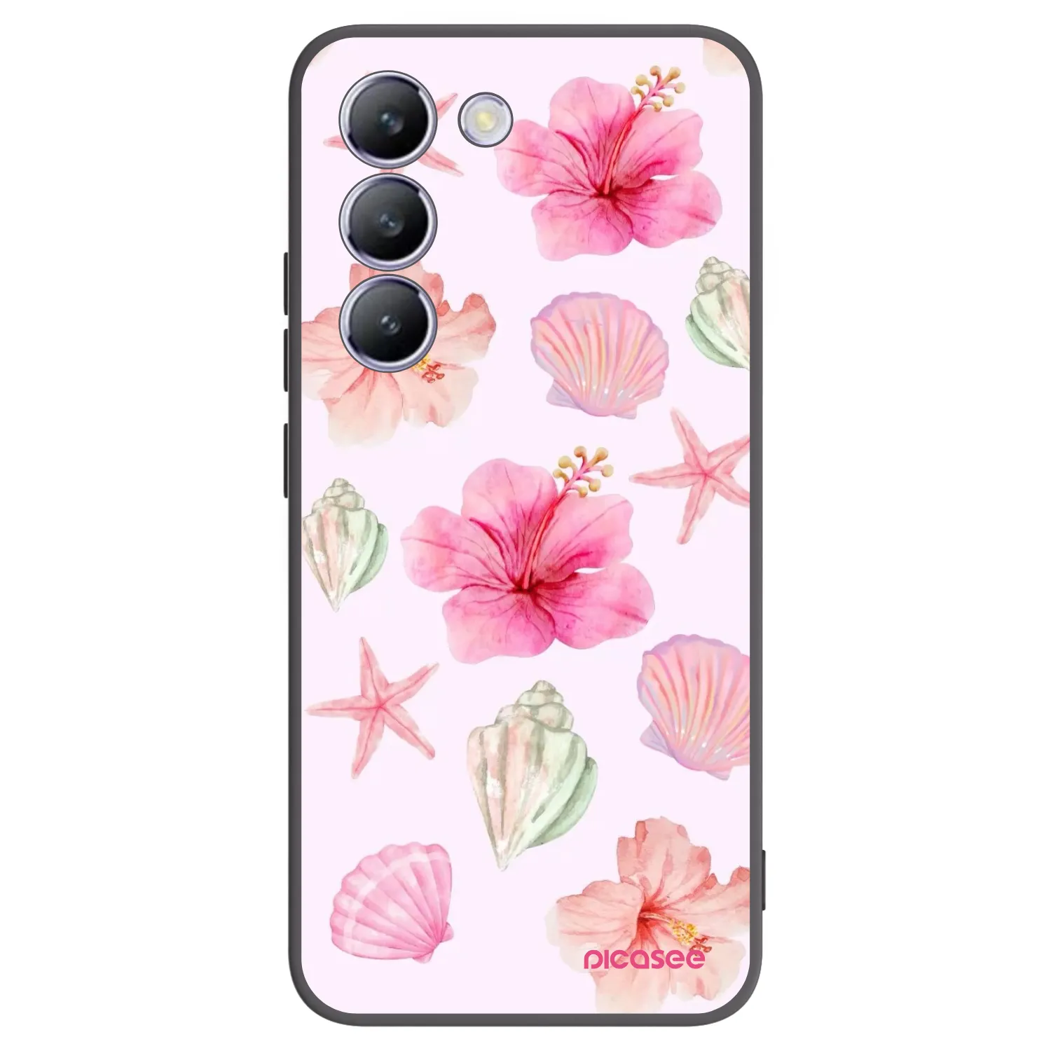 Picasee Μαύρη θήκη σιλικόνης για Vivo V40 SE 5G - Blush Lagoon