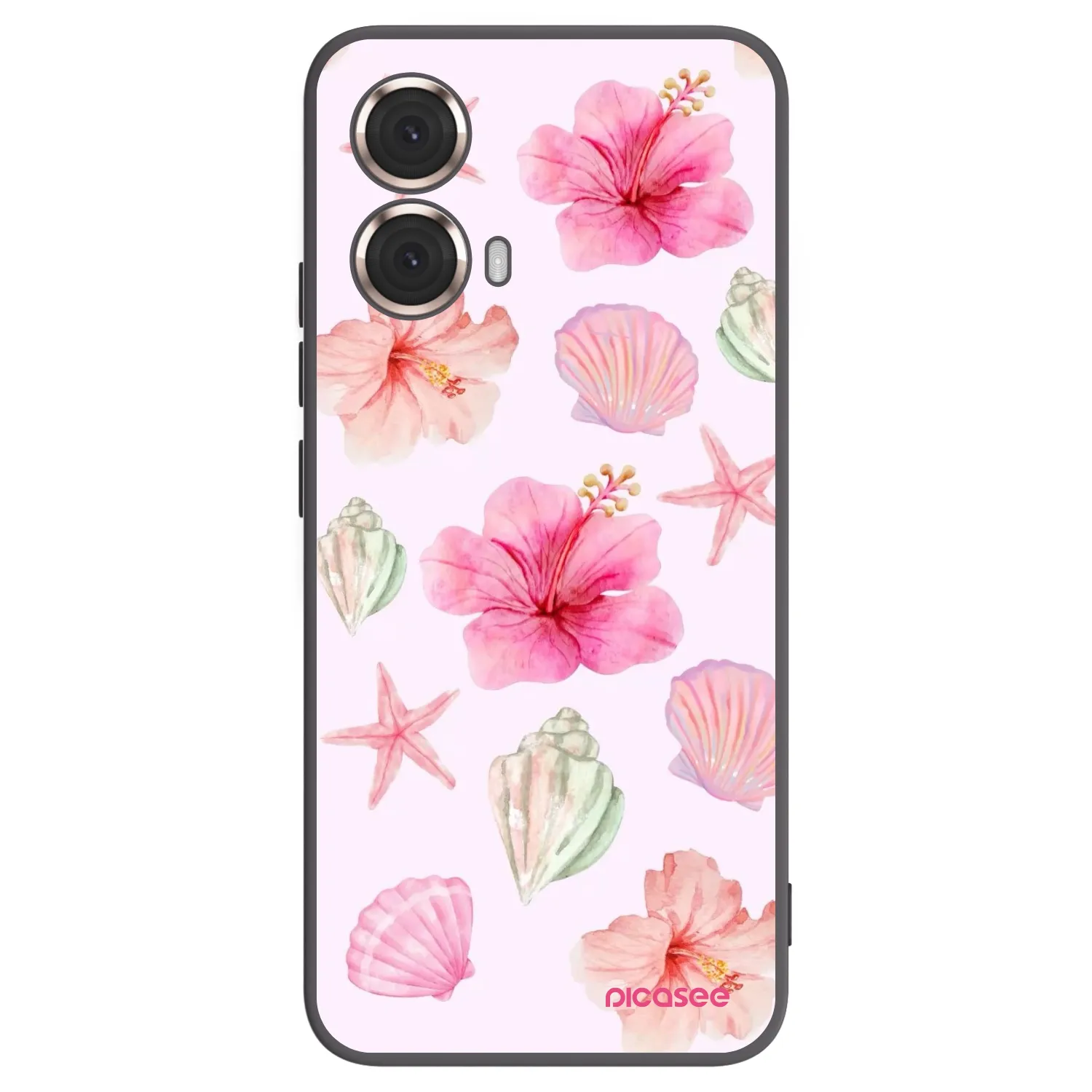 Picasee Μαύρη θήκη σιλικόνης για Motorola Moto G85 - Blush Lagoon