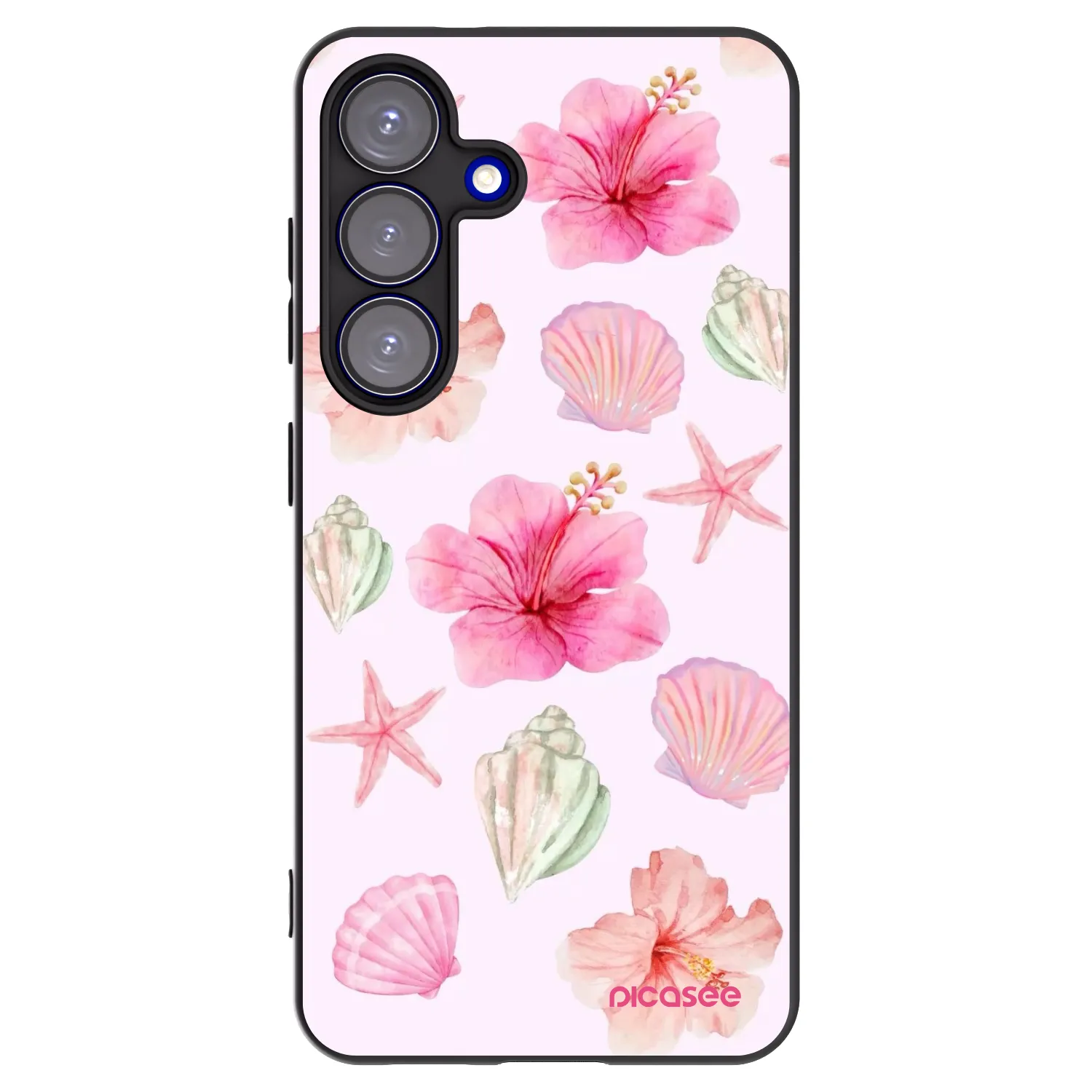 Picasee Μαύρη θήκη σιλικόνης για Samsung Galaxy S25 5G - Blush Lagoon