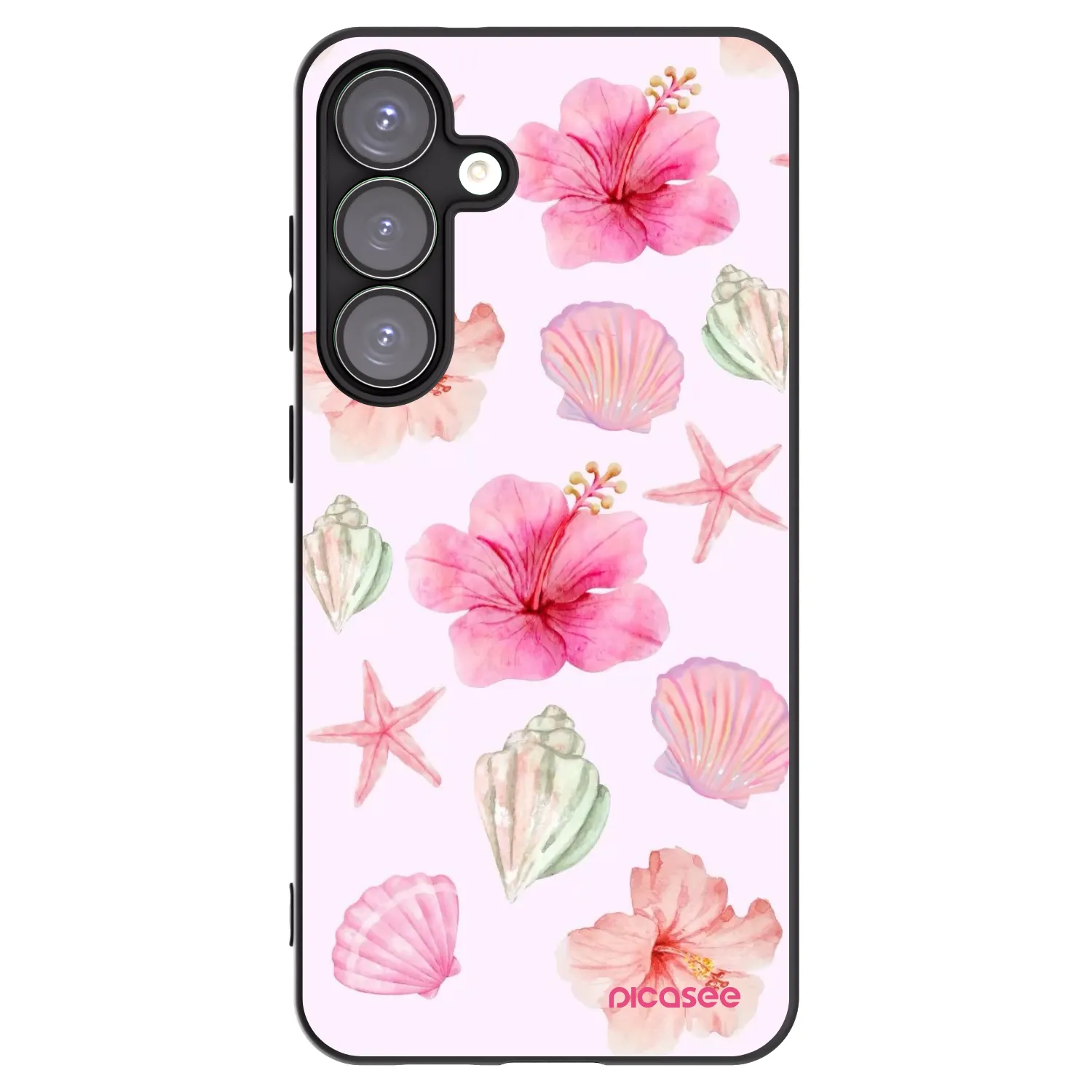Picasee Μαύρη θήκη σιλικόνης για Samsung Galaxy S25+ 5G - Blush Lagoon