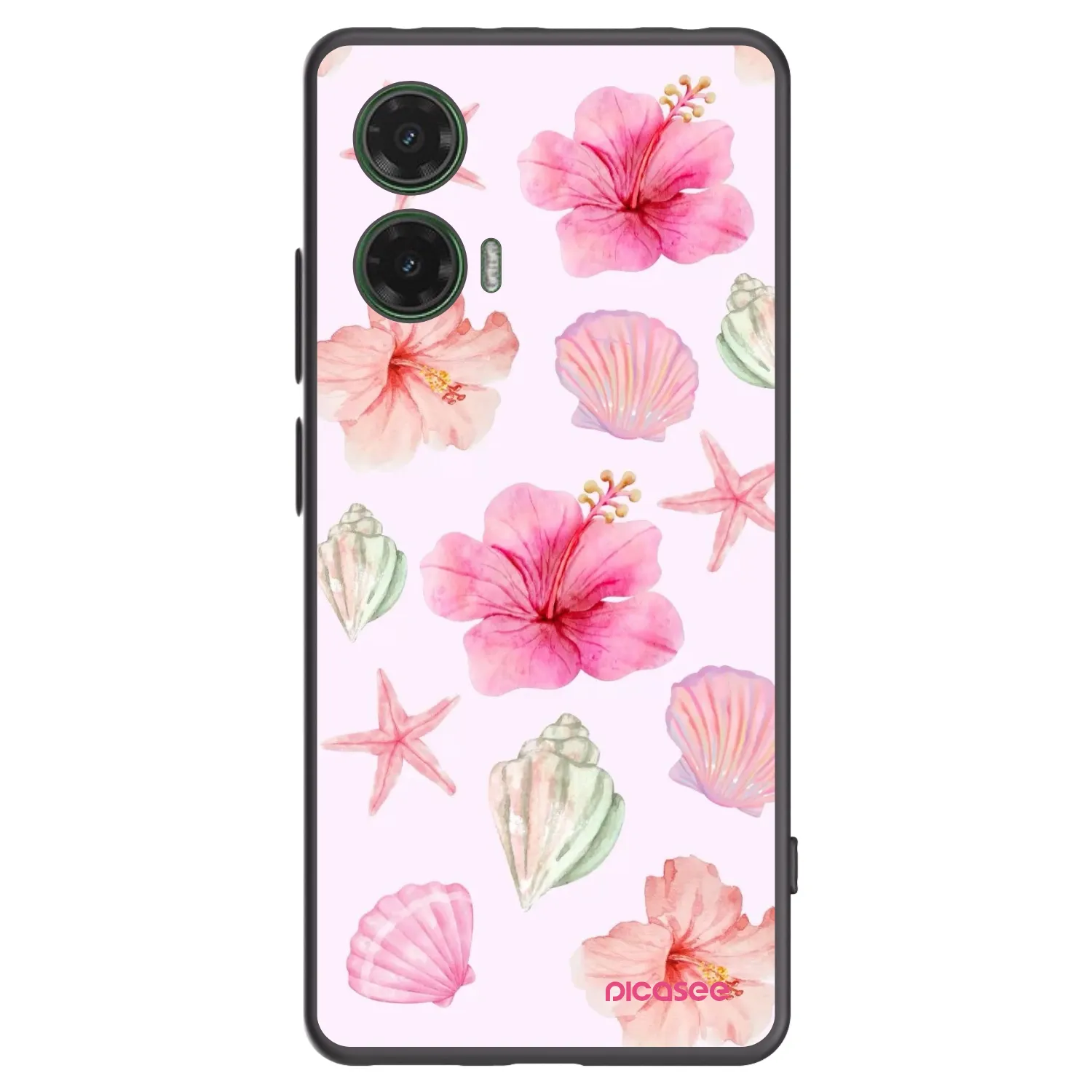 Picasee Μαύρη θήκη σιλικόνης για Motorola Moto G35 5G - Blush Lagoon