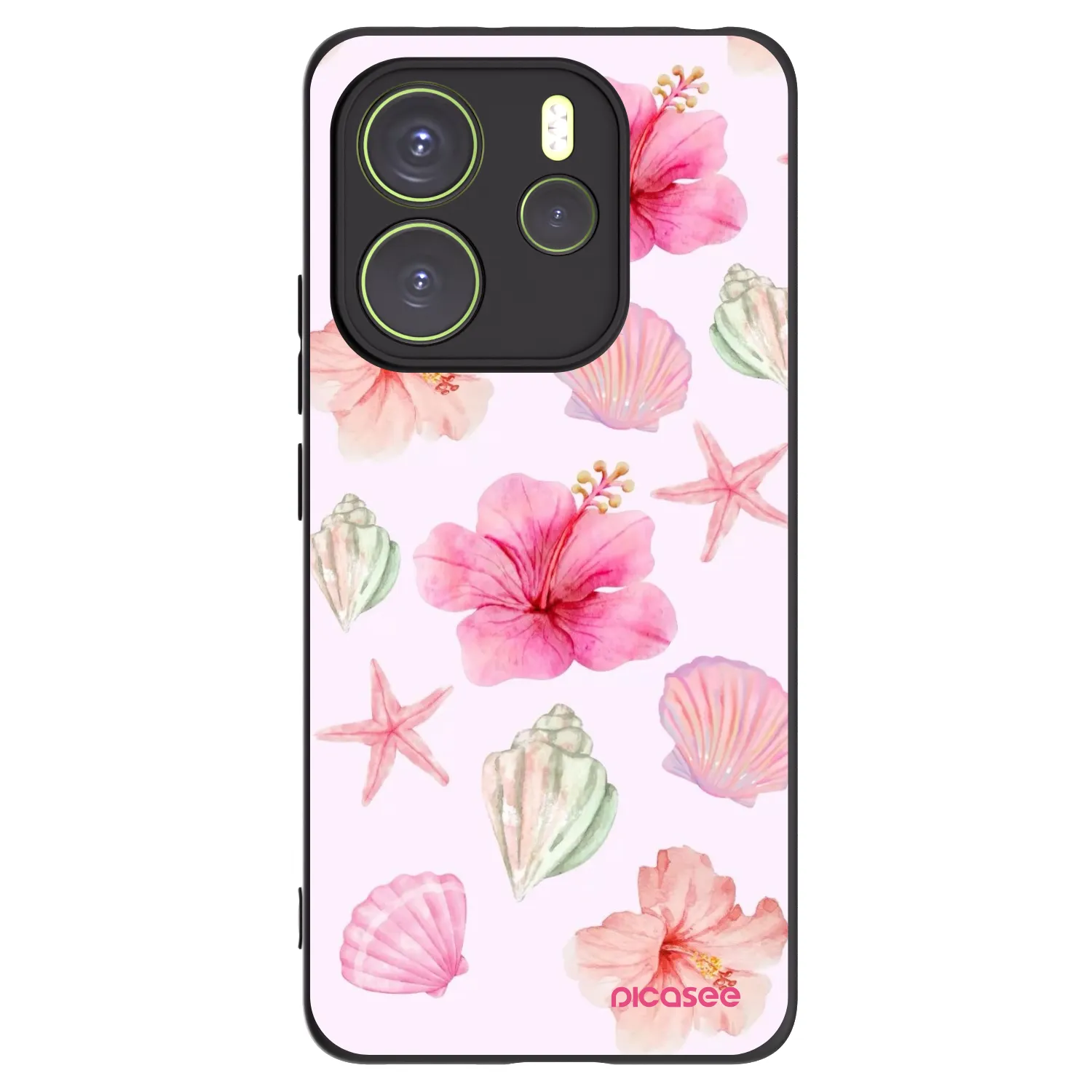 Picasee Μαύρη θήκη σιλικόνης για Xiaomi Redmi Note 14 4G - Blush Lagoon