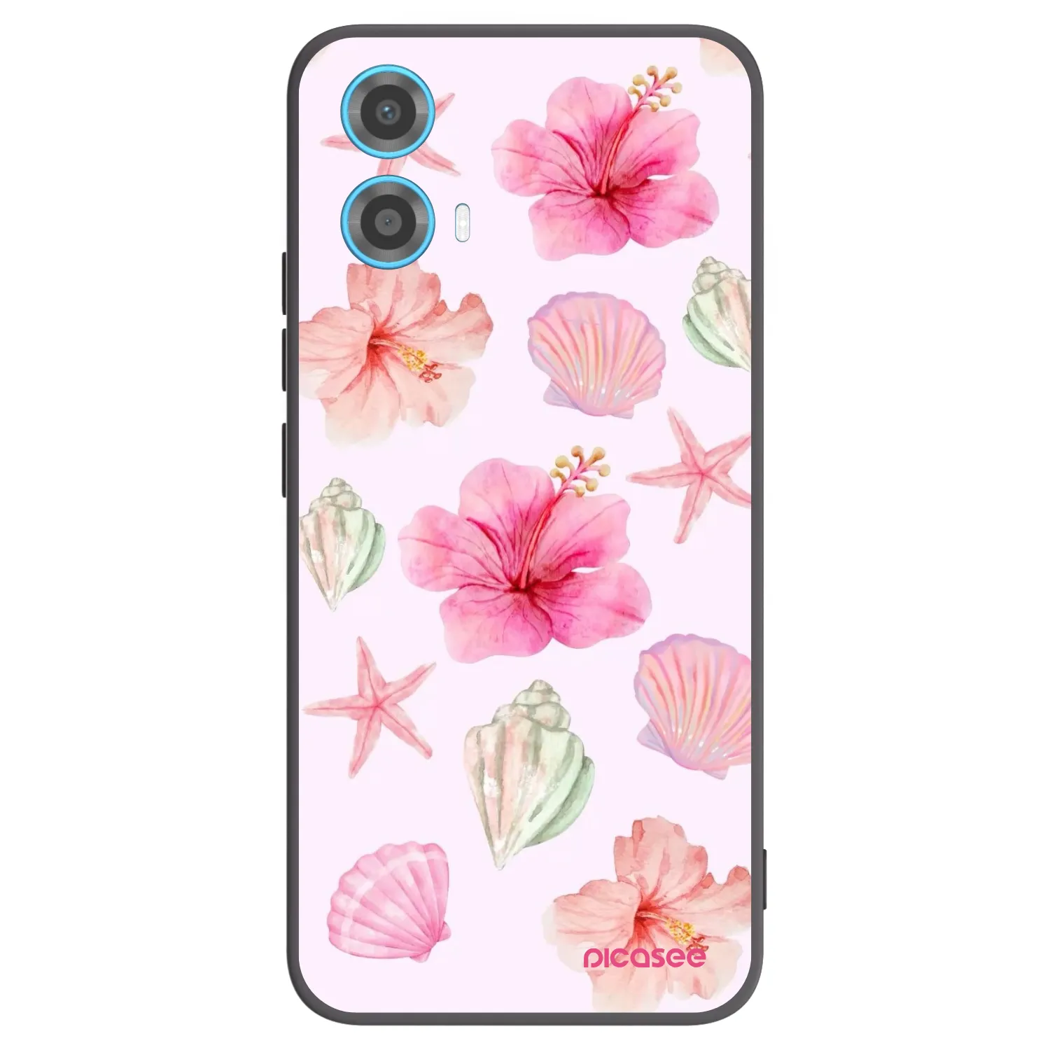 Picasee Μαύρη θήκη σιλικόνης για Motorola Moto G34 5G - Blush Lagoon