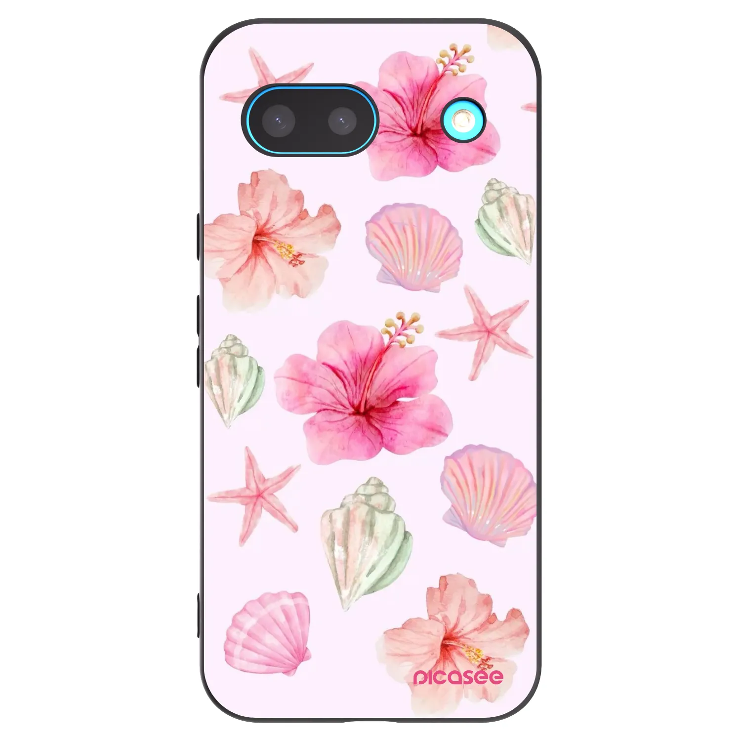 Picasee Μαύρη θήκη σιλικόνης για Google Pixel 8a - Blush Lagoon
