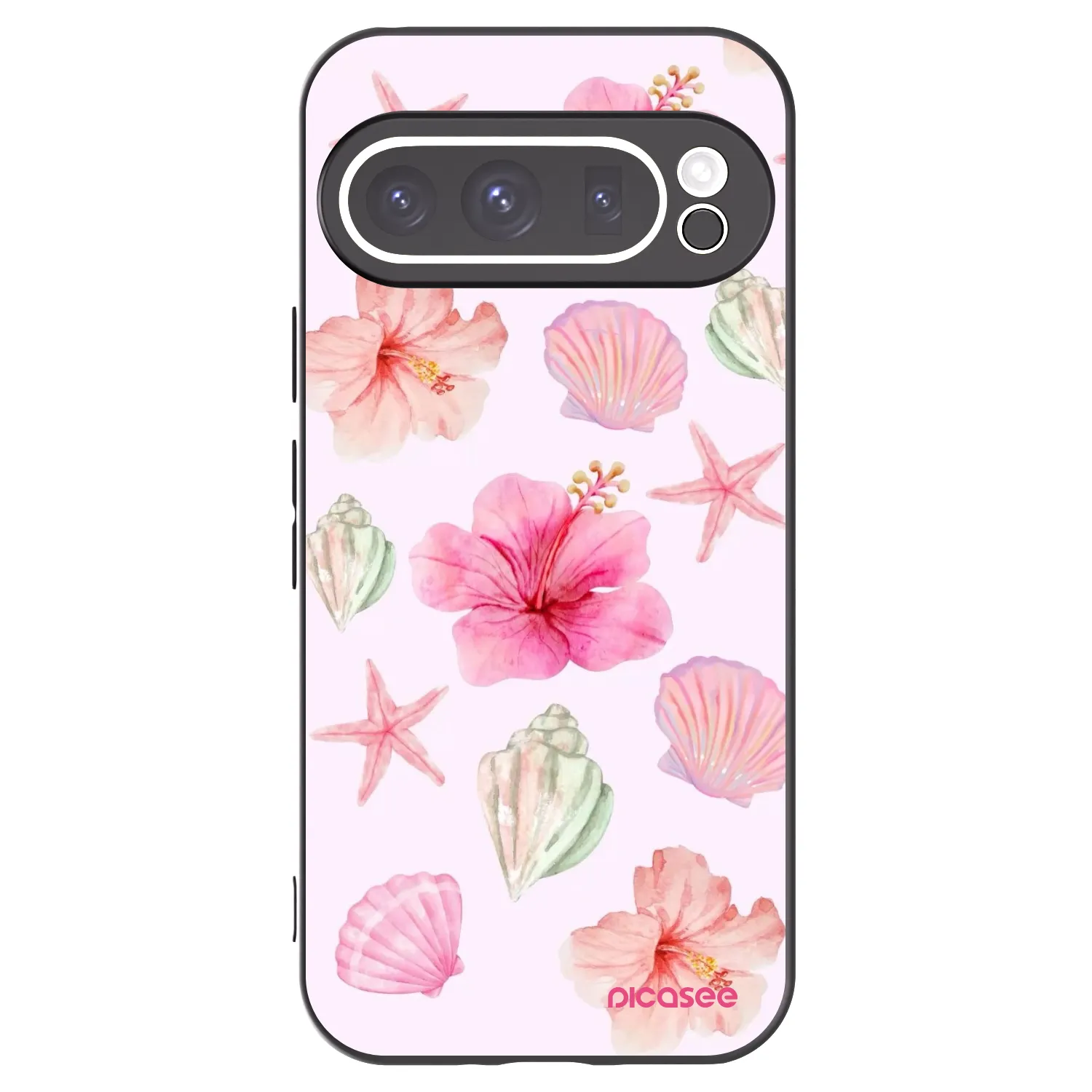 Picasee Μαύρη θήκη σιλικόνης για Google Pixel 9 Pro - Blush Lagoon