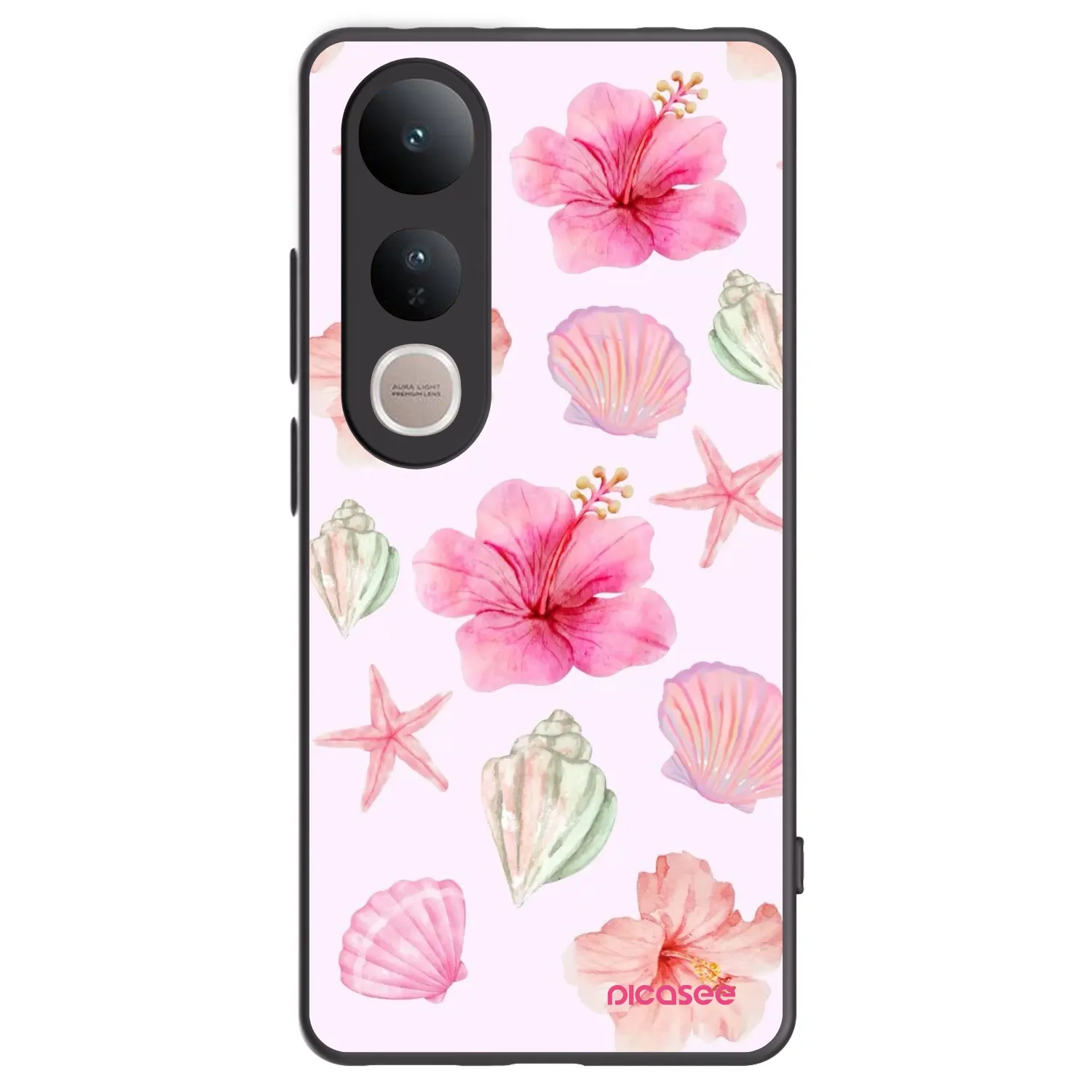 Picasee Μαύρη θήκη σιλικόνης για Vivo V50 Lite 5G - Blush Lagoon