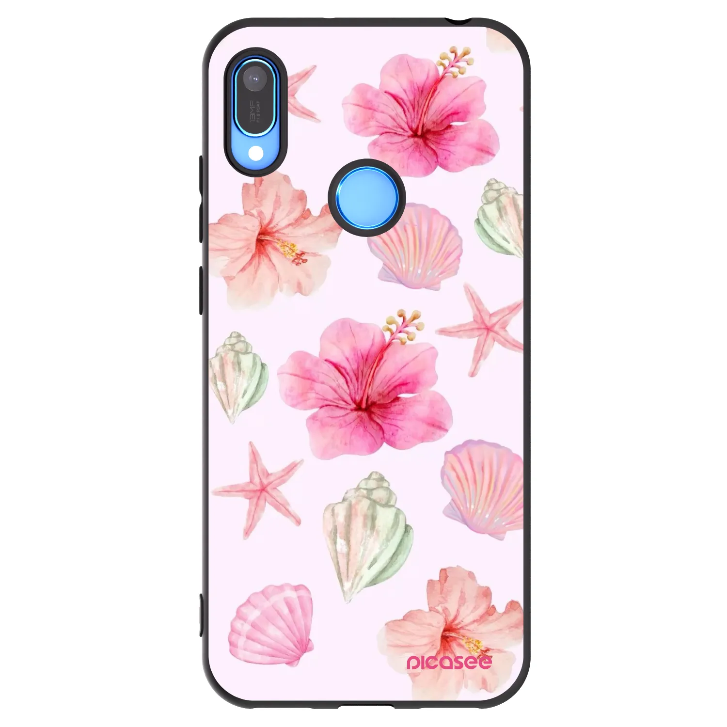 Picasee Μαύρη θήκη σιλικόνης για Huawei Y6 2019 - Blush Lagoon